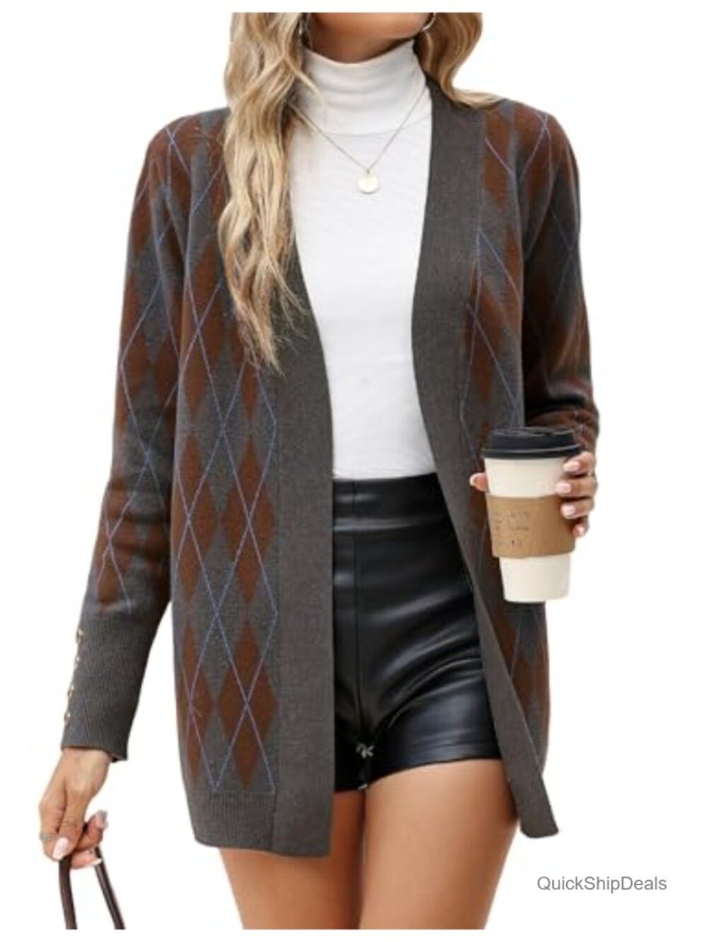 Womens Lightweight Knit Open Front Cardigan Long Sleeve Sweater with Pockets